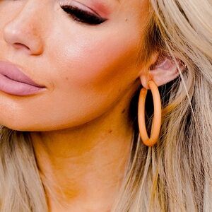 🆕🌿🧡RUE 27: MUSTARD 50MM Hollow Metal Hoop Earrings